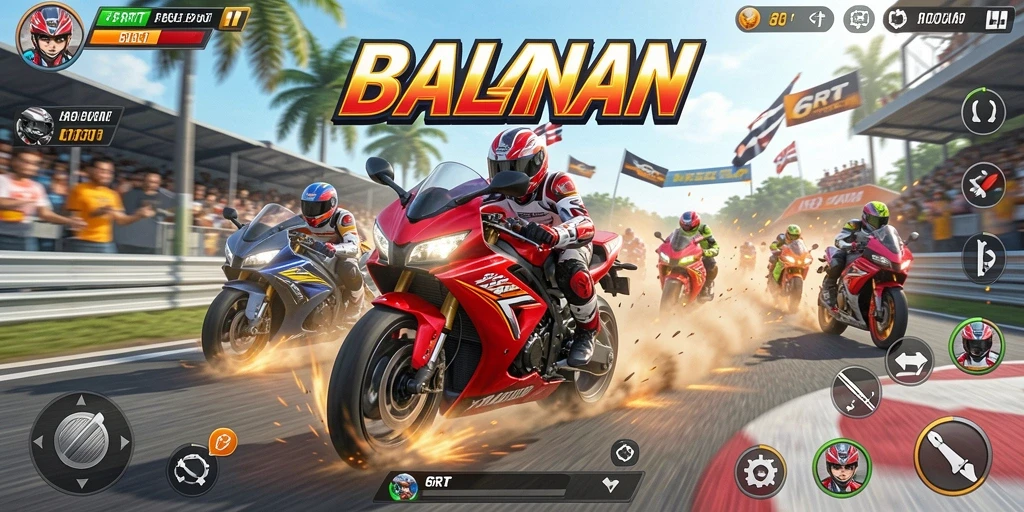 Tampilan menarik saat balapan motor di lintasan yang bervariasi.