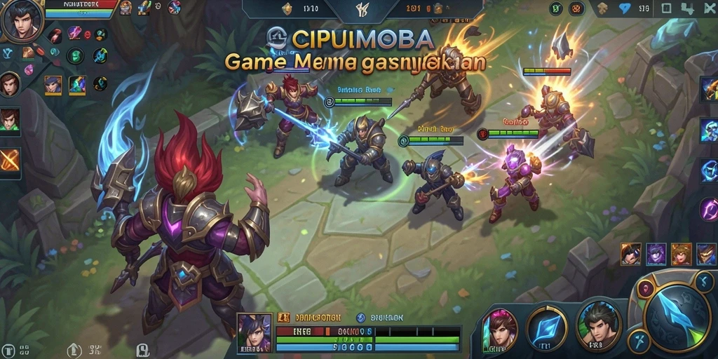 Screenshot gameplay <strong>CIPUTRATOTO</strong>, menunjukkan aksi seru di arena MOBA.