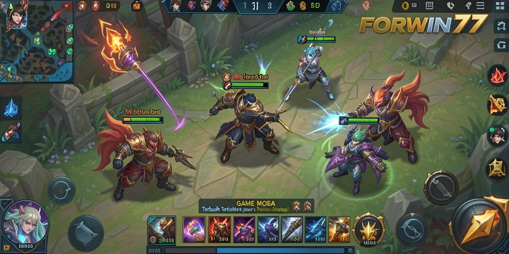 Gameplay seru FORWIN77 dengan karakter yang unik dan peta yang menantang.