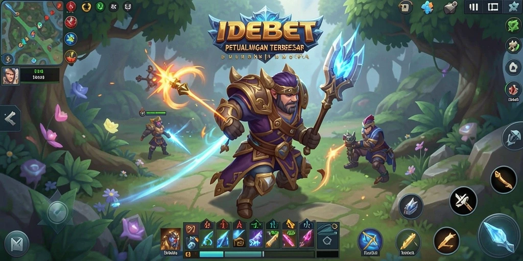 Screenshot gameplay IDEBET menampilkan aksi seru dari pertarungan epik di dunia MMORPG.