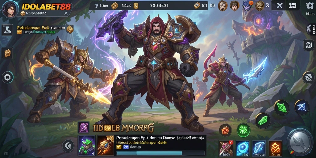 Tampilan gameplay mendebarkan di dunia petualangan MMORPG.