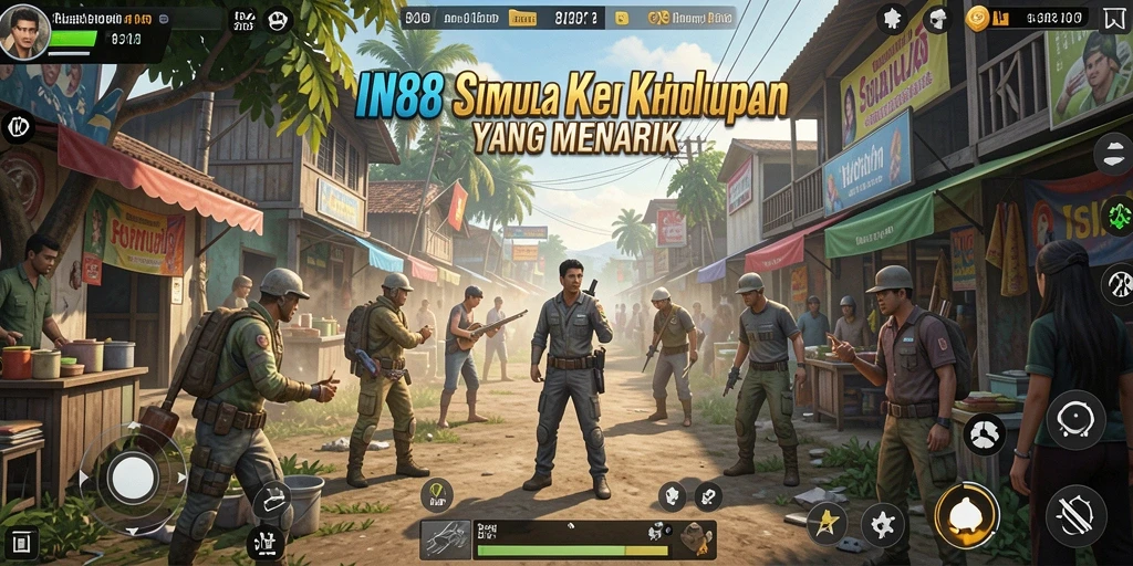 Tampilan gameplay yang menarik dari IN88, menunjukkan dunia virtual yang luas.