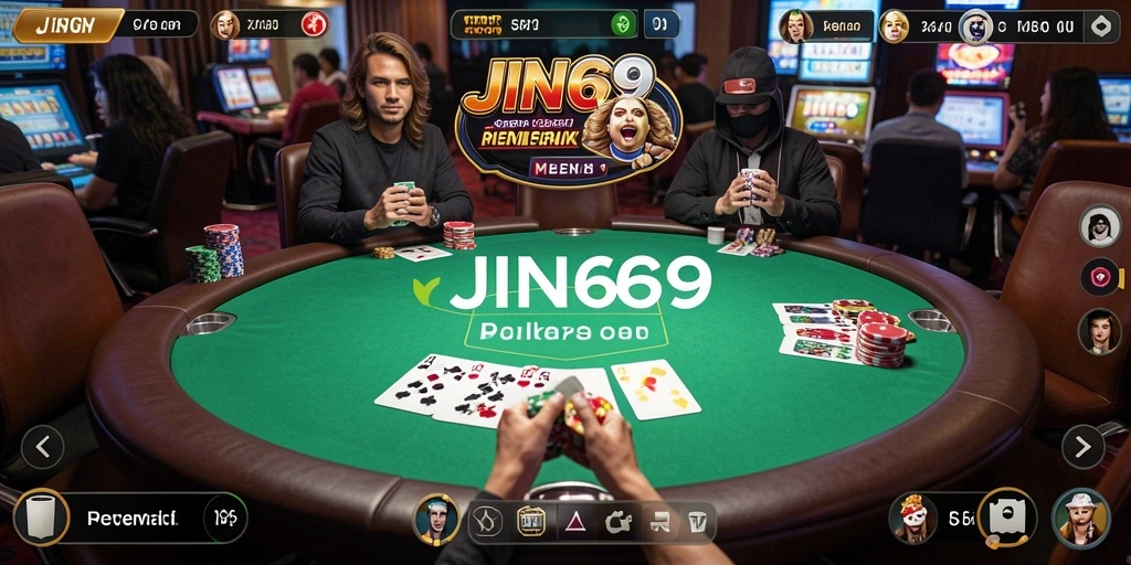 Tampilan permainan Poker yang seru dan mendebarkan di JIN69.