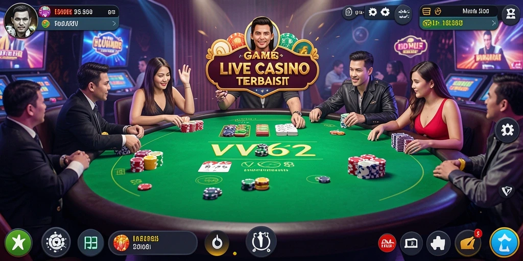 Tampilan gameplay menarik dalam aplikasi Live Casino VV62.