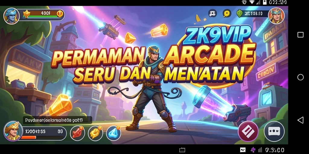 Tangkapan layar ZK9VIP menampilkan aksi seru dalam permainan arcade.