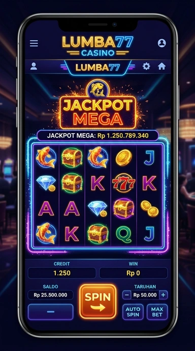 Screenshot aplikasi Lumba77, menunjukkan tampilan antarmuka yang bersih.